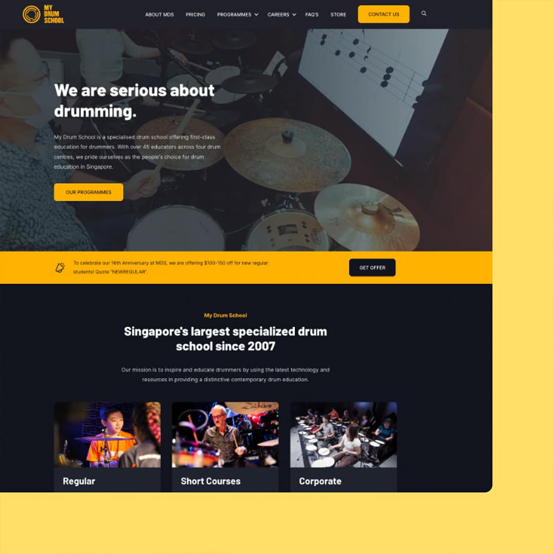 Case study image for My Drum School