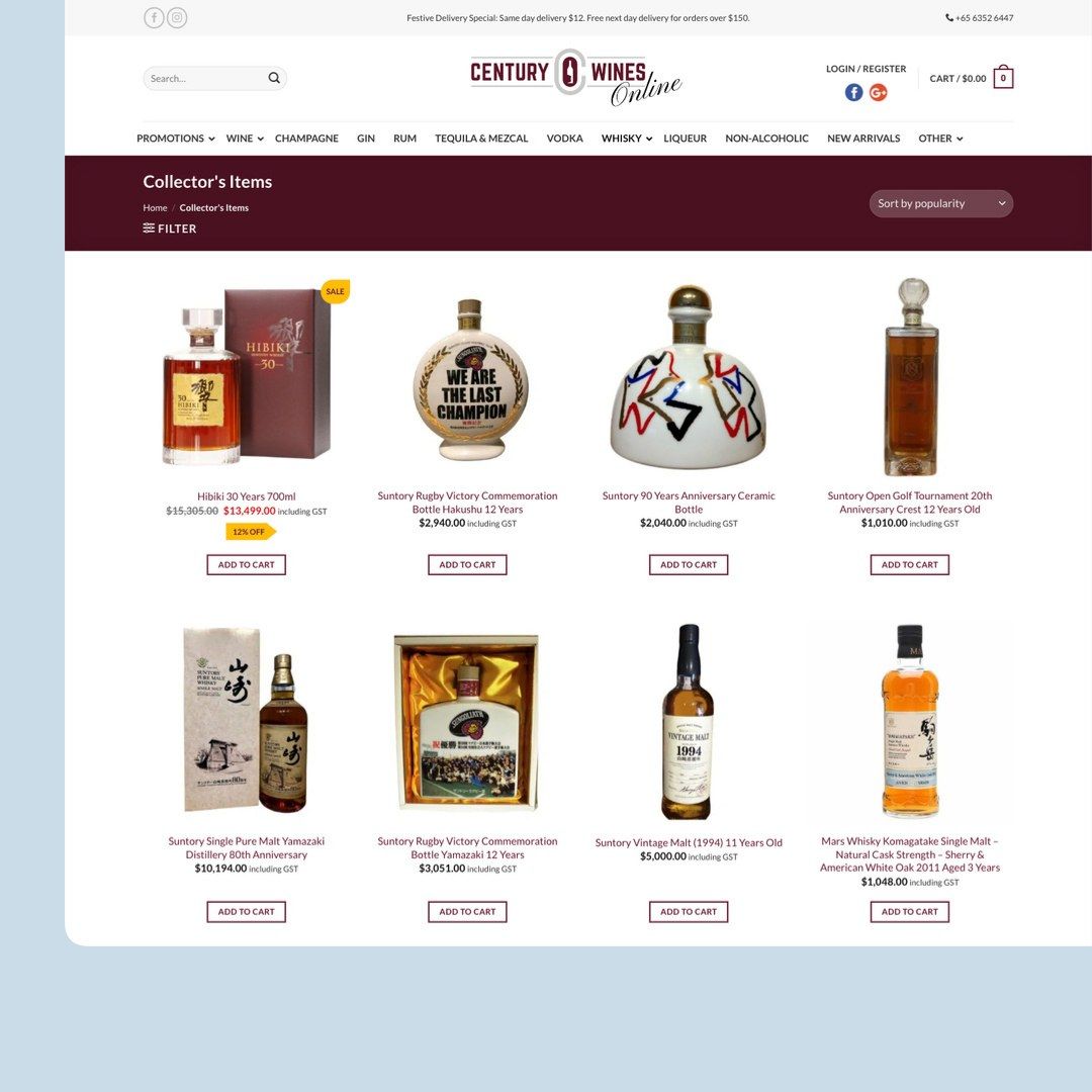 Century Cellars website