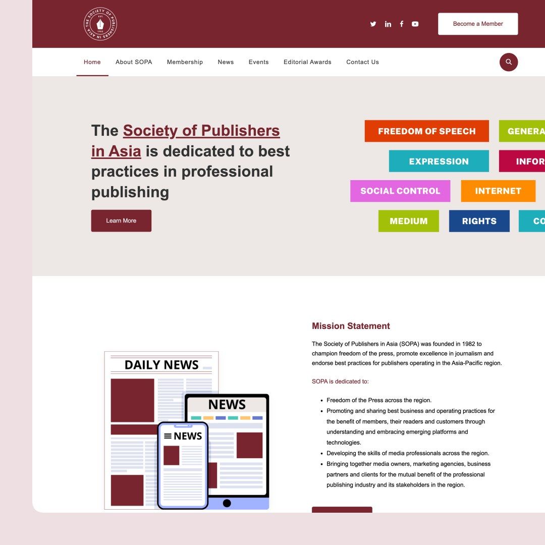 The Society of Publishers in Asia website