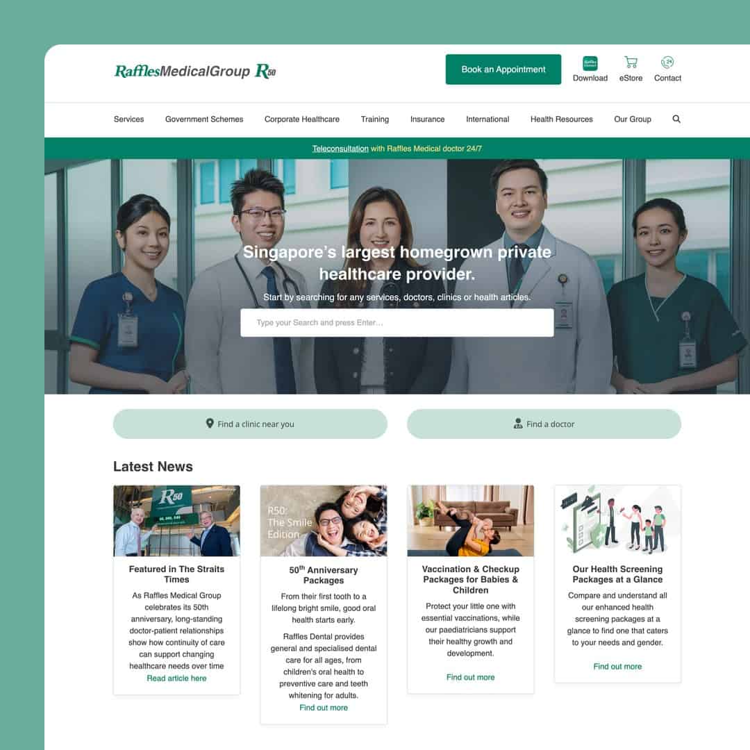 Raffles Medical Group website