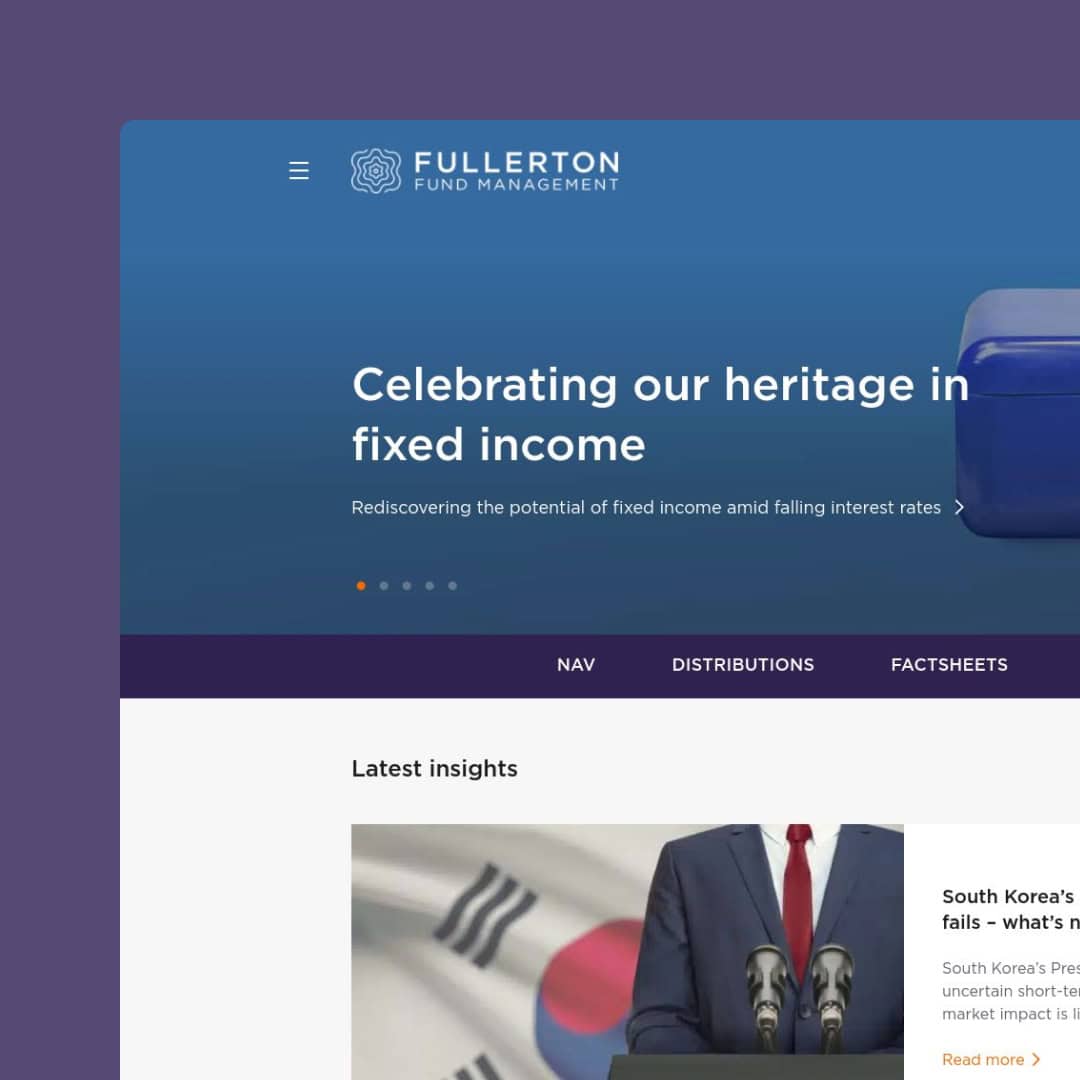 Fullerton Fund Management website homepage screenshot