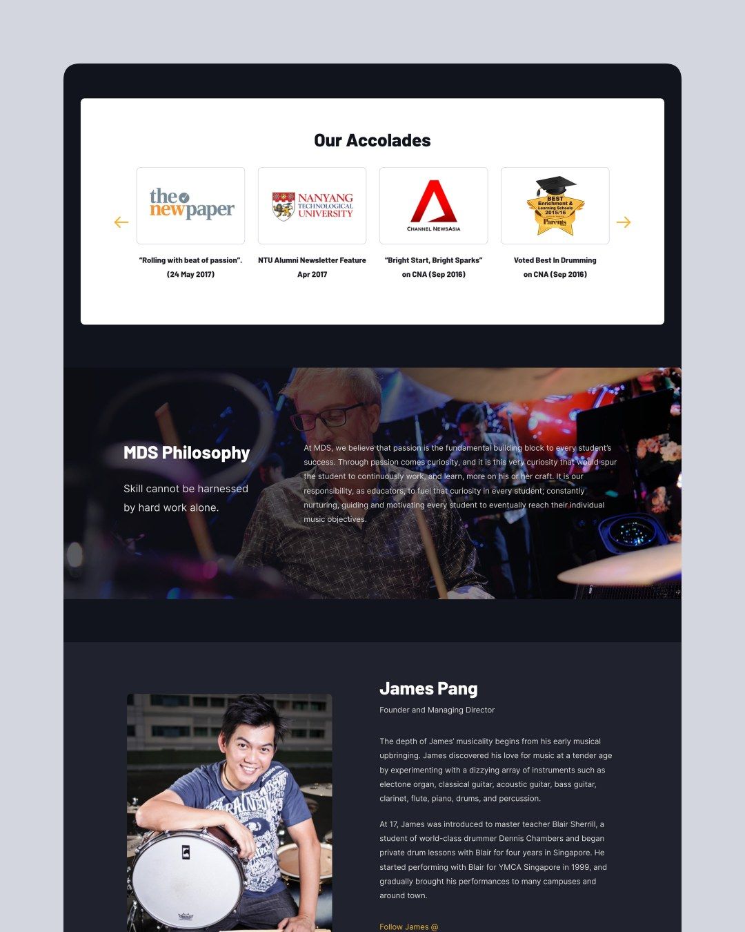 My Drum School website