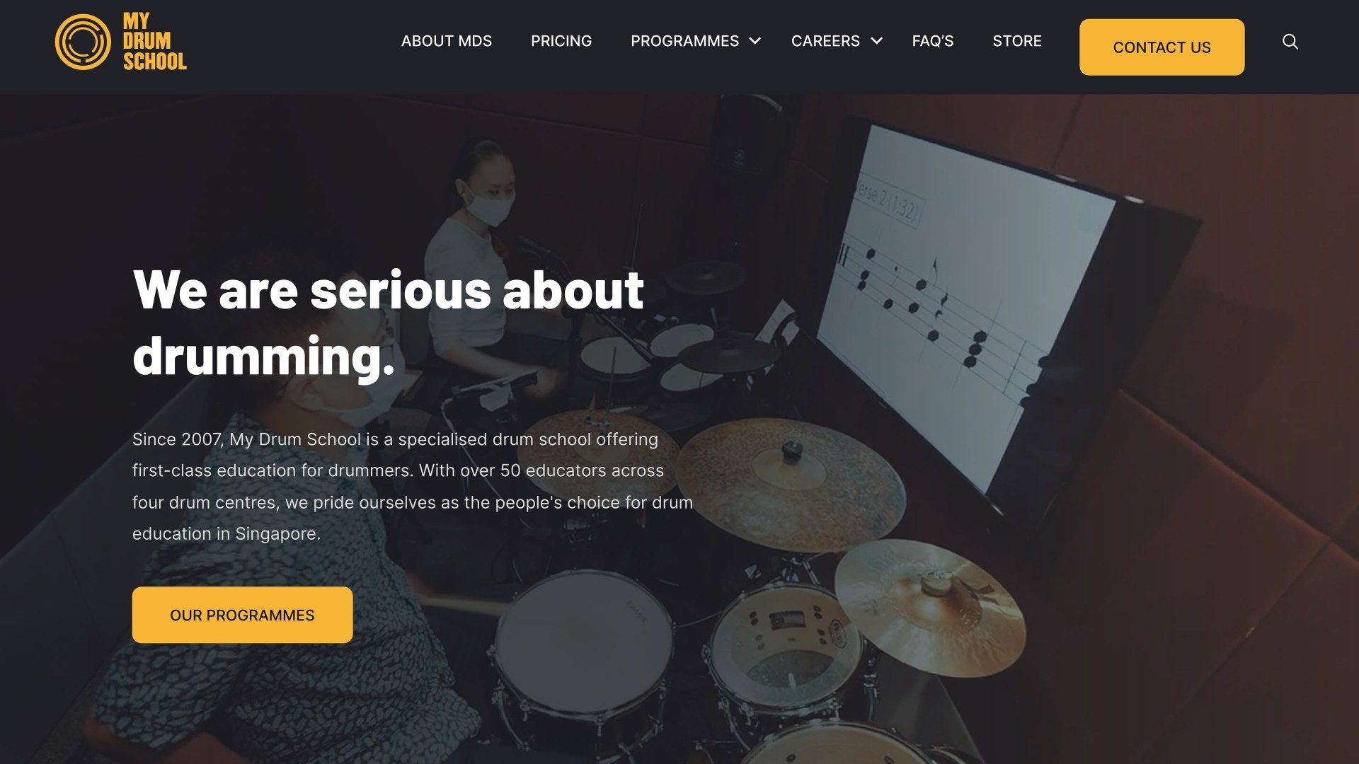 My Drum School website