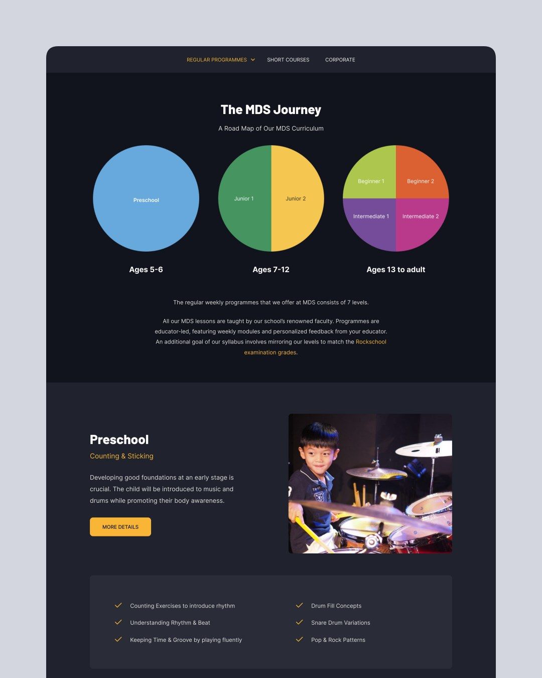 My Drum School website