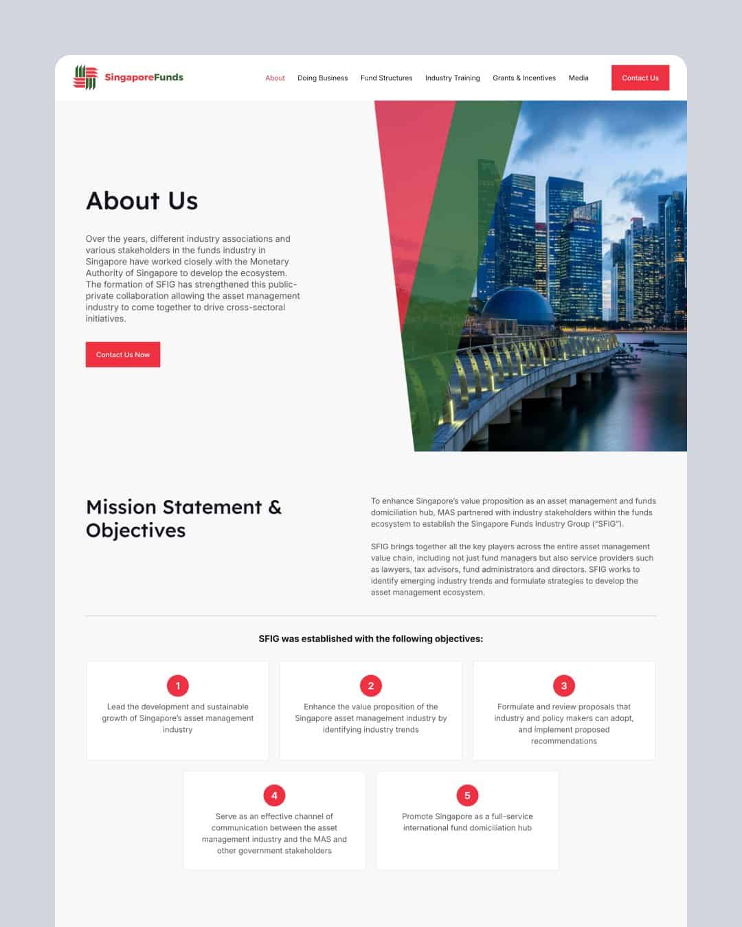 Singapore Funds Industry Group website
