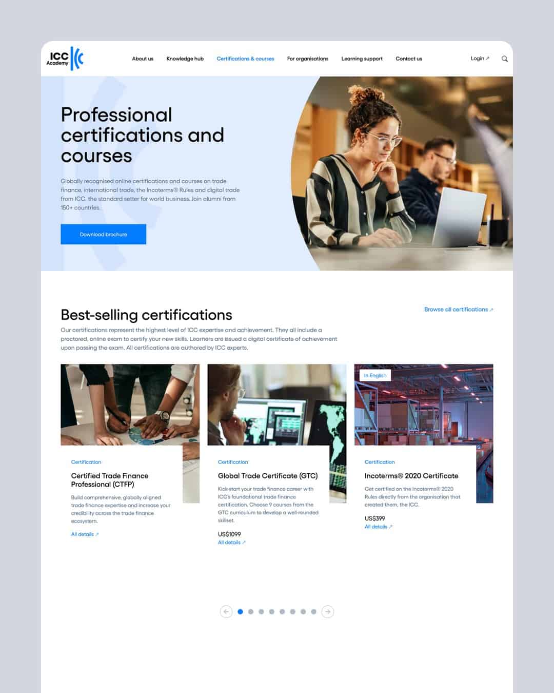 ICC Academy website