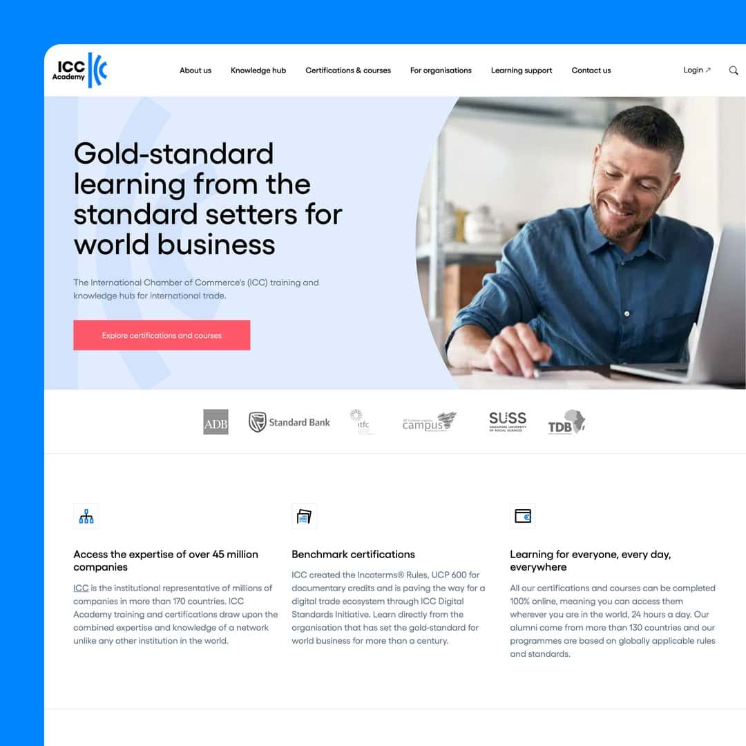 ICC Academy website