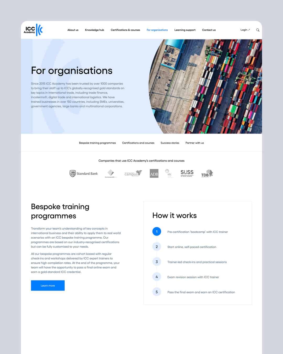 ICC Academy website