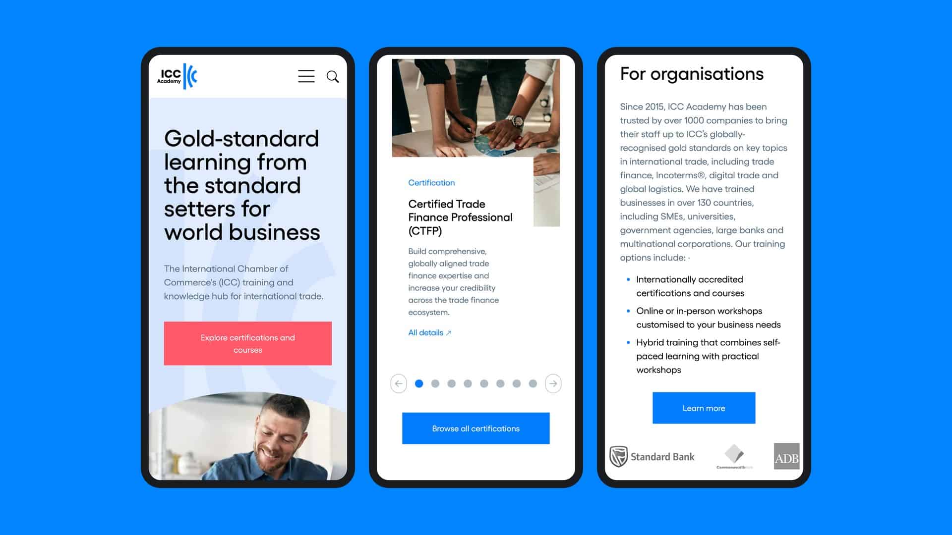ICC Academy website