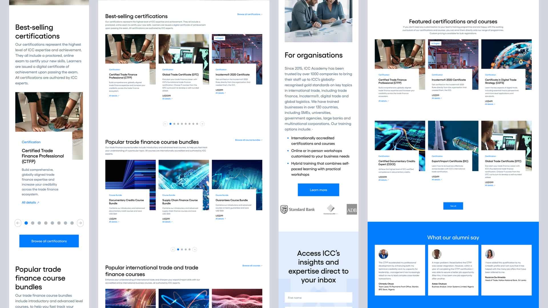 ICC Academy website