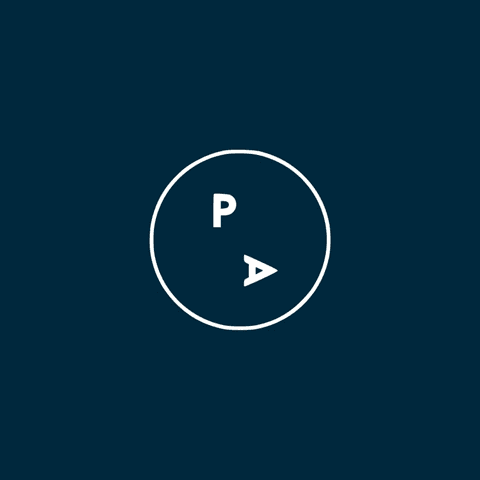 Logo with letter P and a play symbol