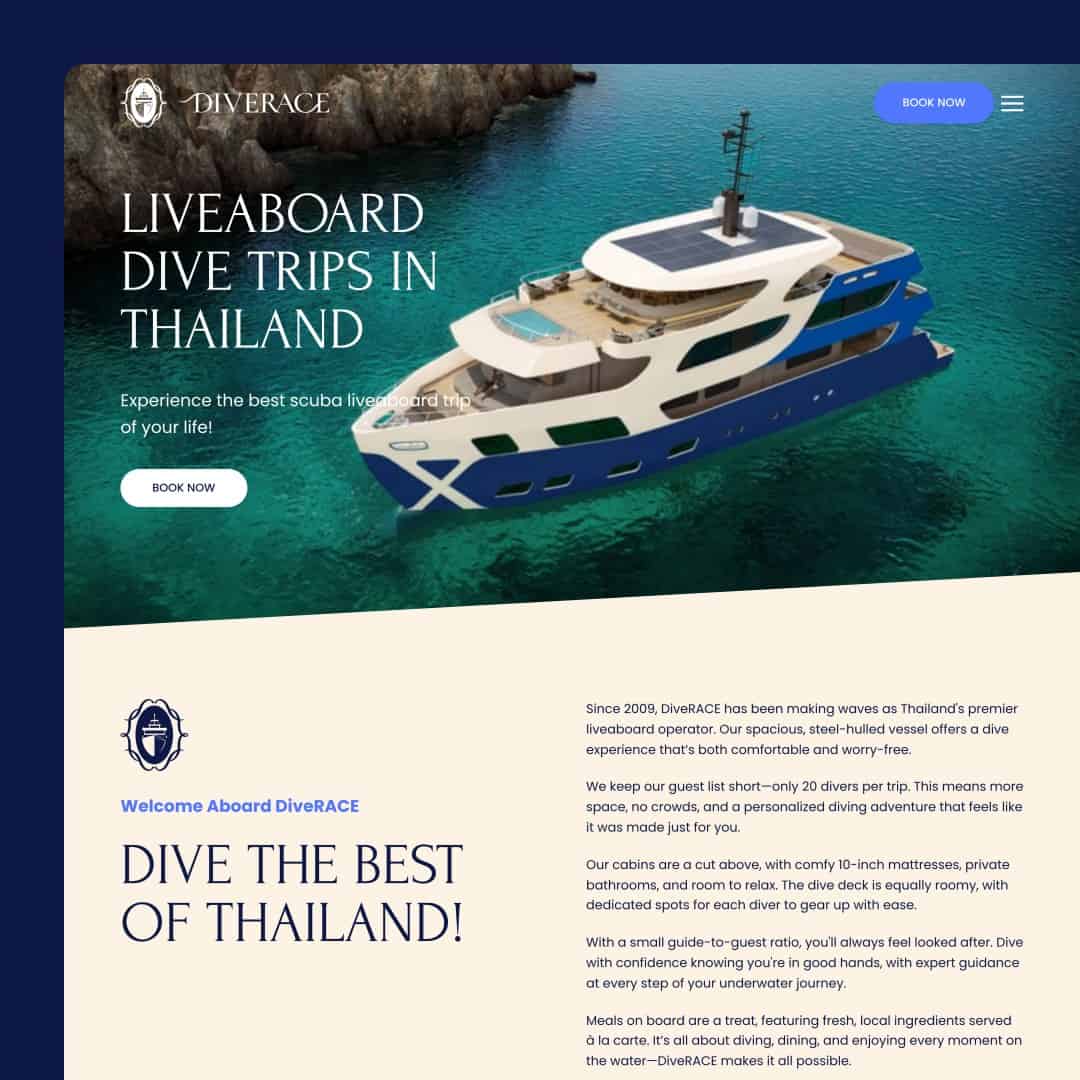DiveRACE website