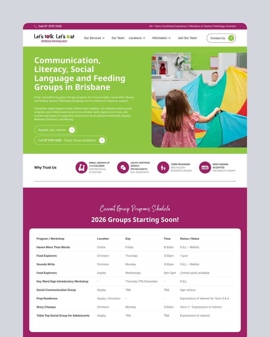 Let's Talk Let's Eat website