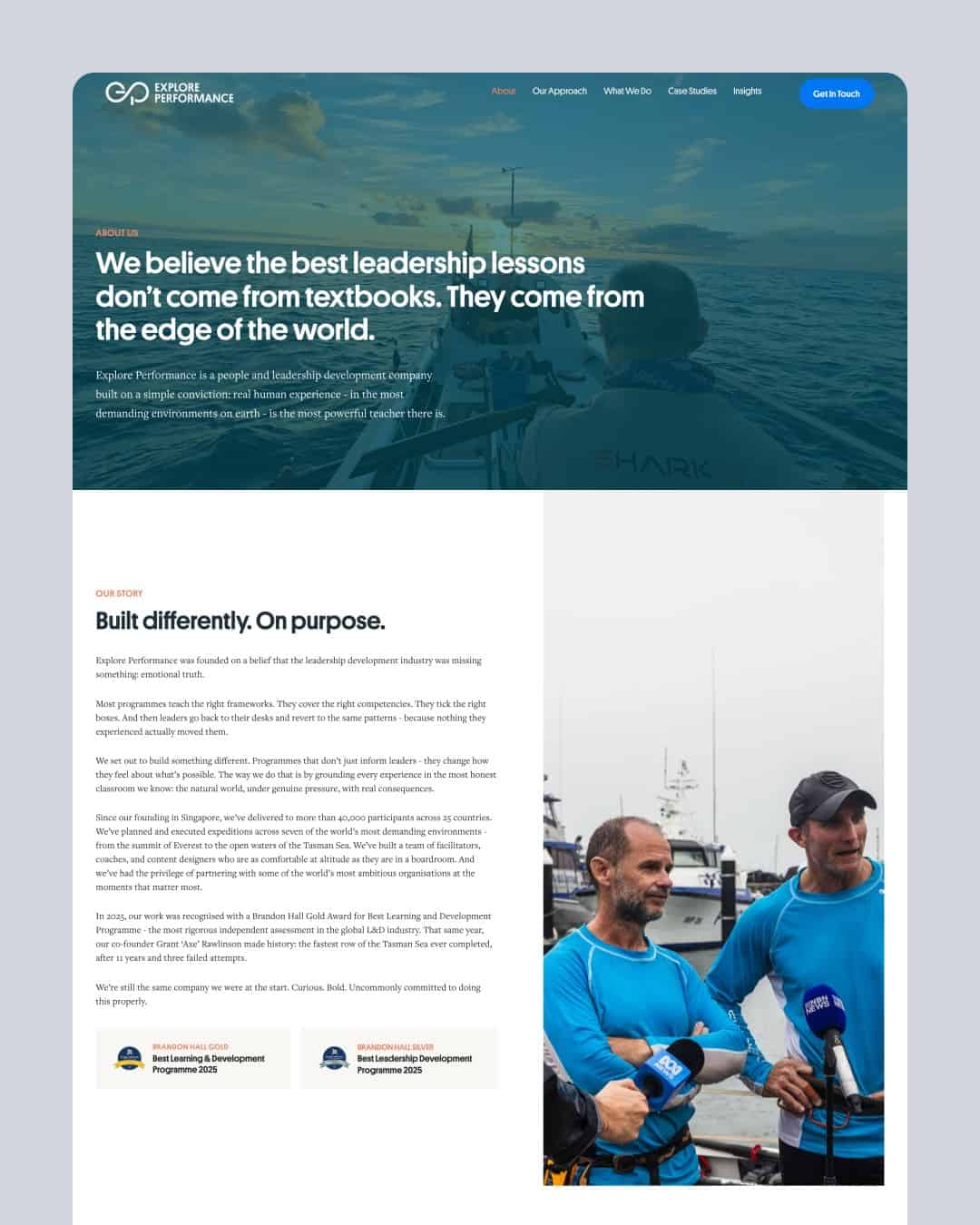 Explore Performance website