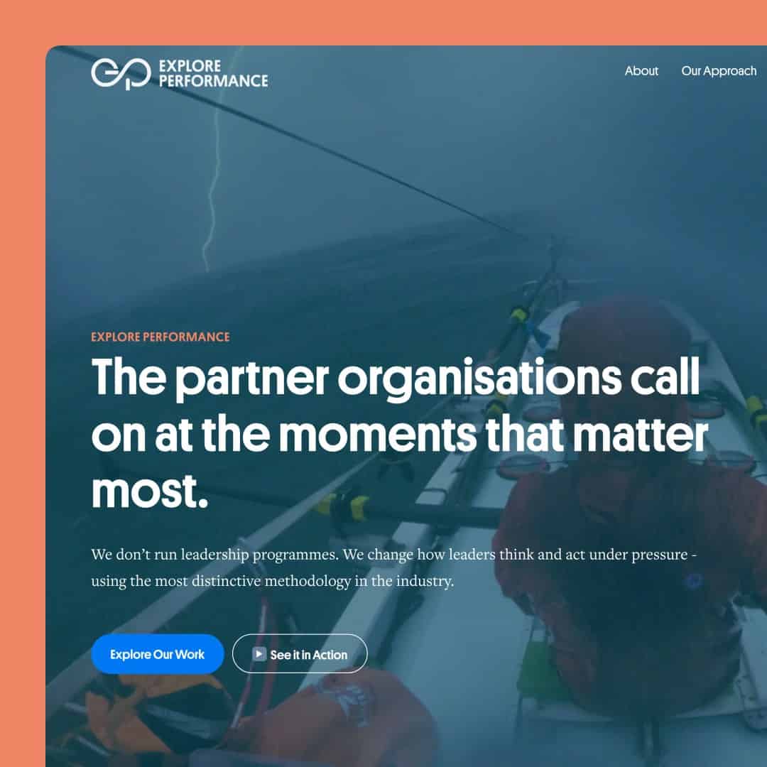 Explore Performance website