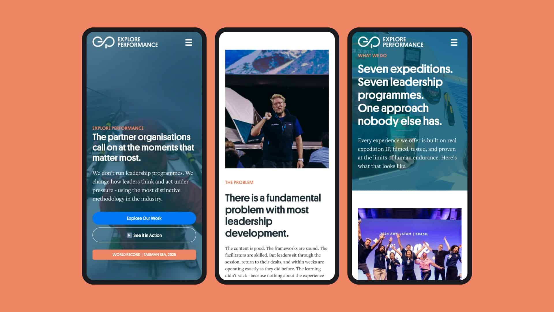 Explore Performance website