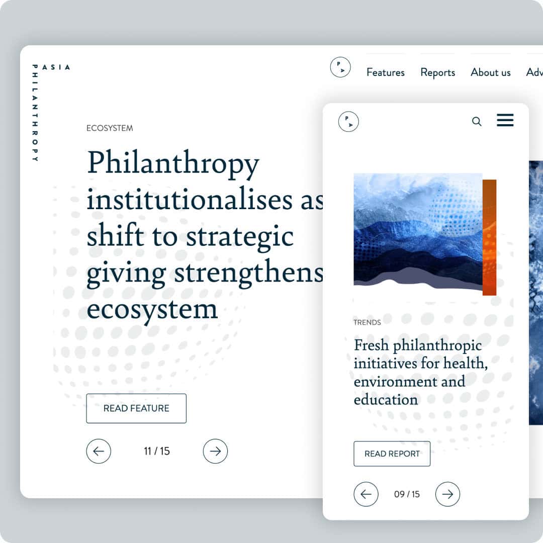 Philanthropy Asia website displayed on desktop and mobile screens
