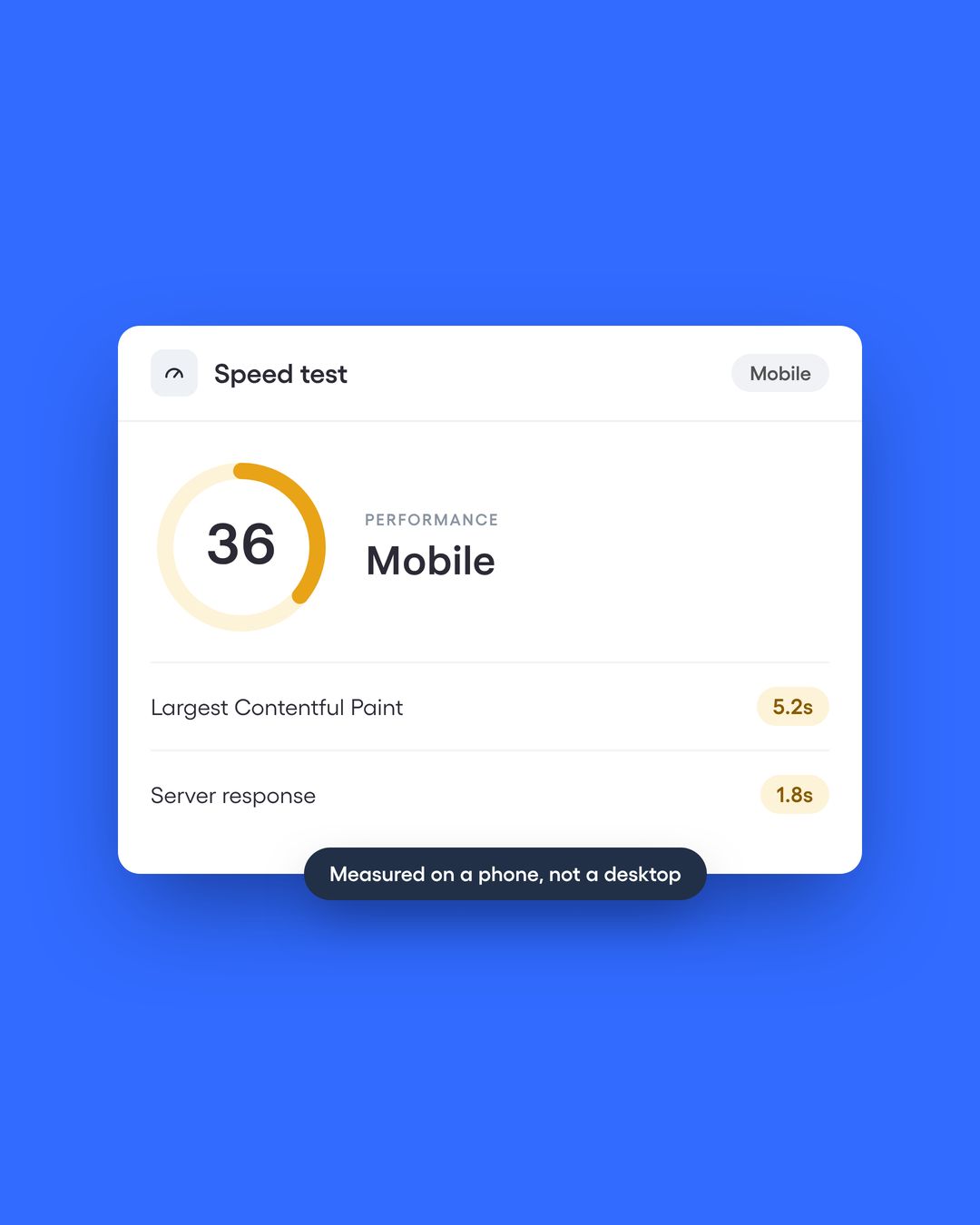 Speed, measured on a phone