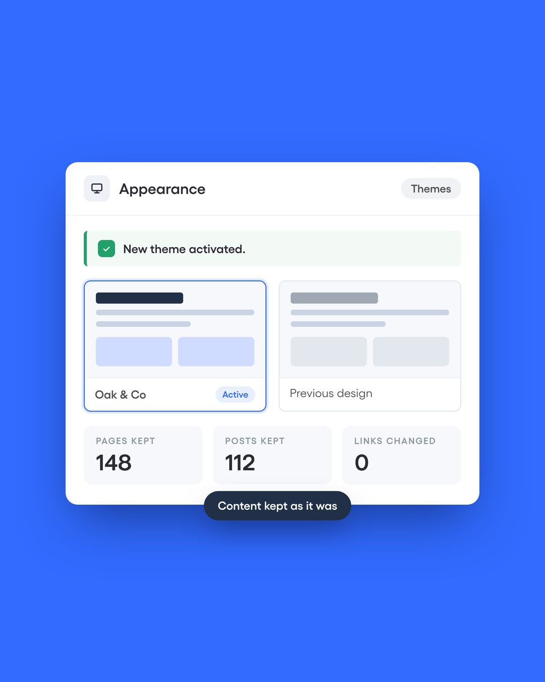 Redesign without starting over