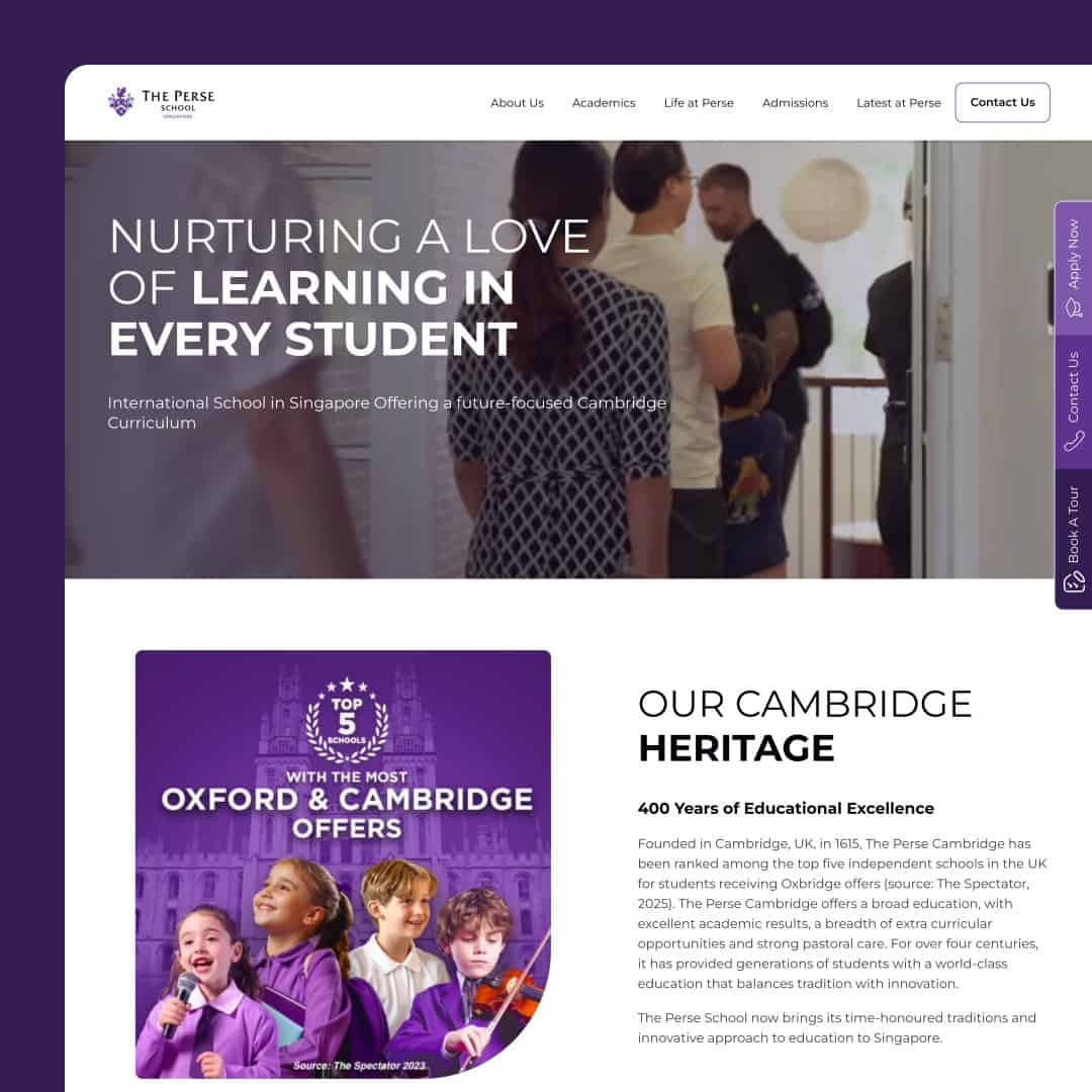 The Perse School (Singapore) website