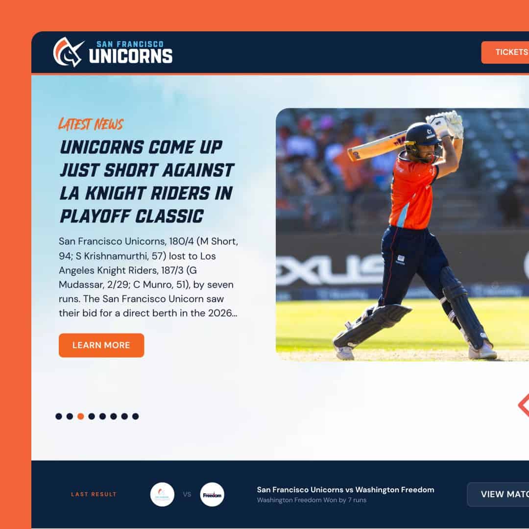 SF Unicorns website