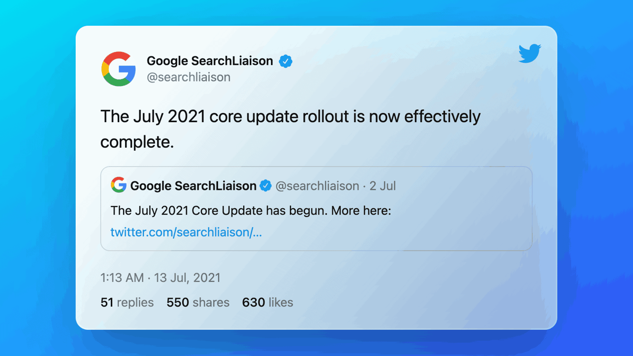 tweet by google searchliaison