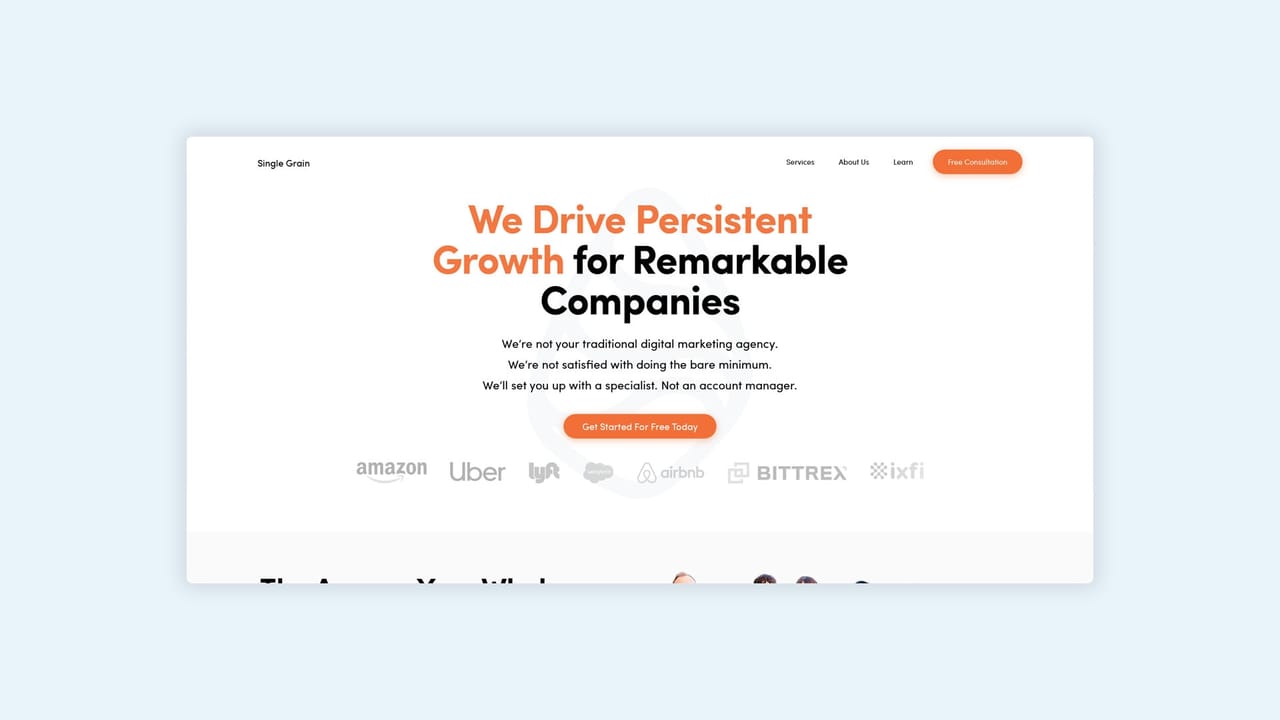 clean and simple design single grain