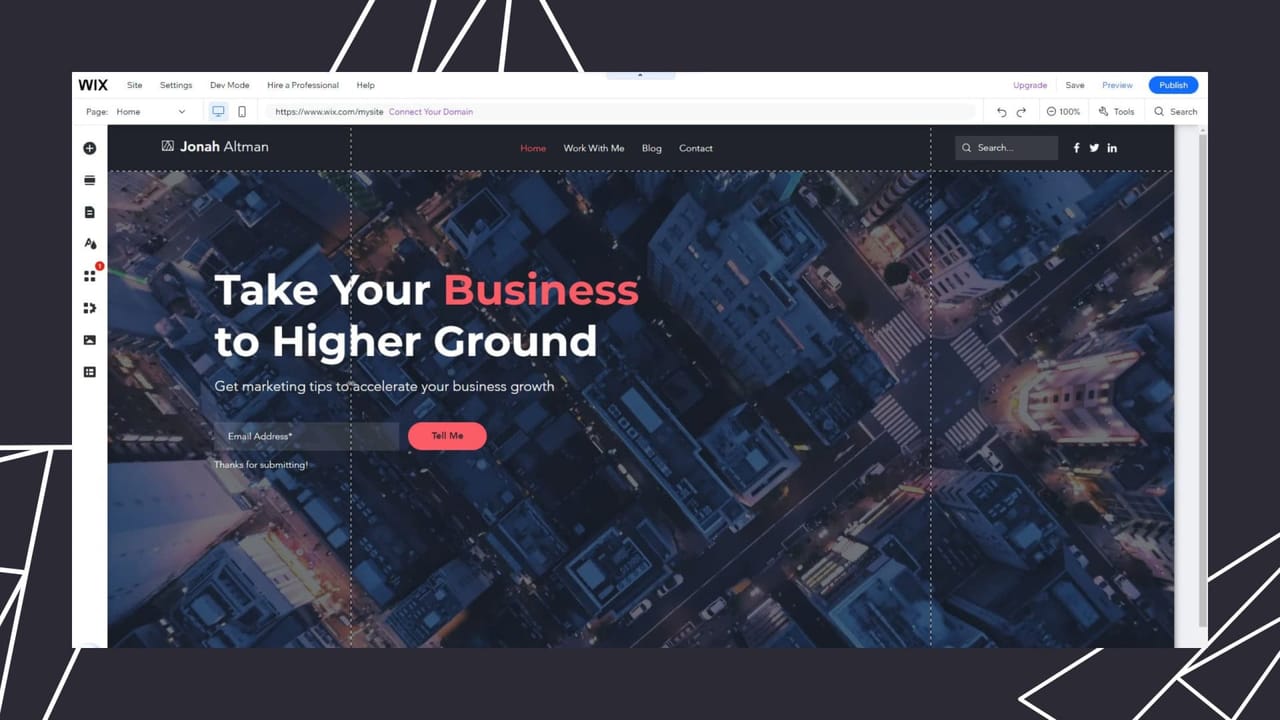 Wix website builder UI screenshot