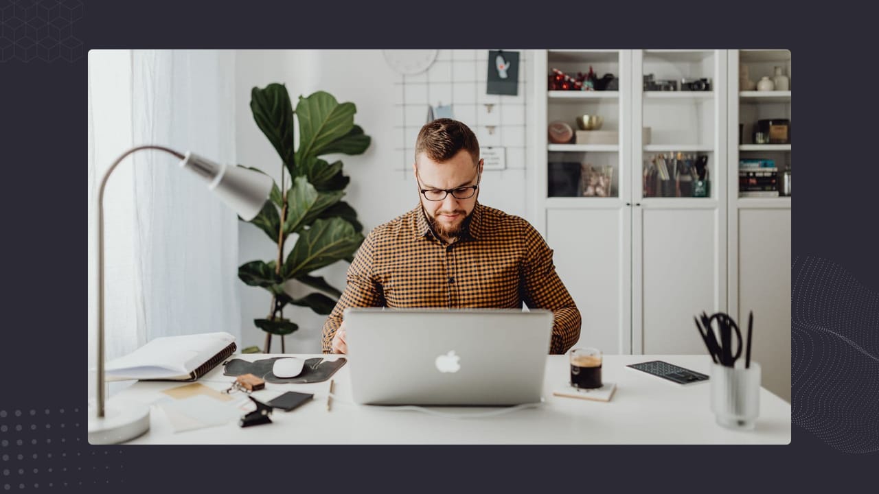 man working on laptop in the office