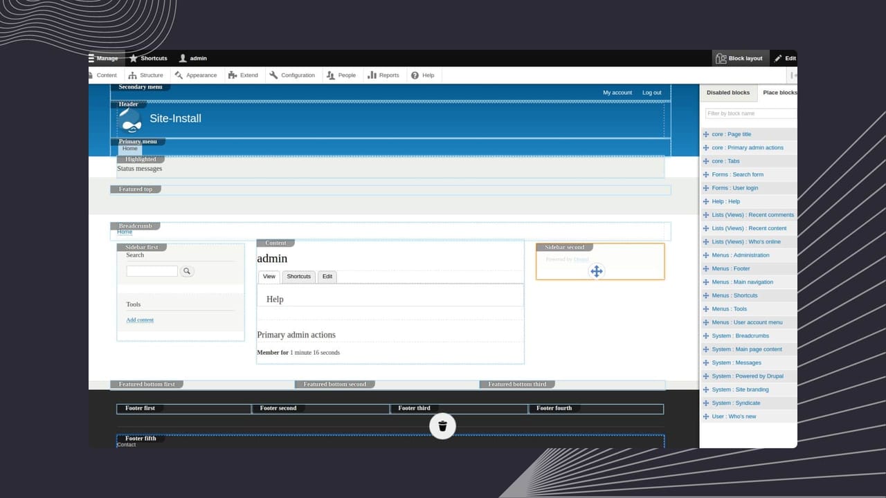 wordpress vs drupal comparison drupal ui screenshot