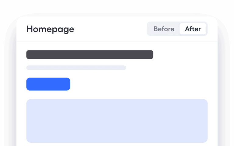 Homepage wireframe with After tab selected