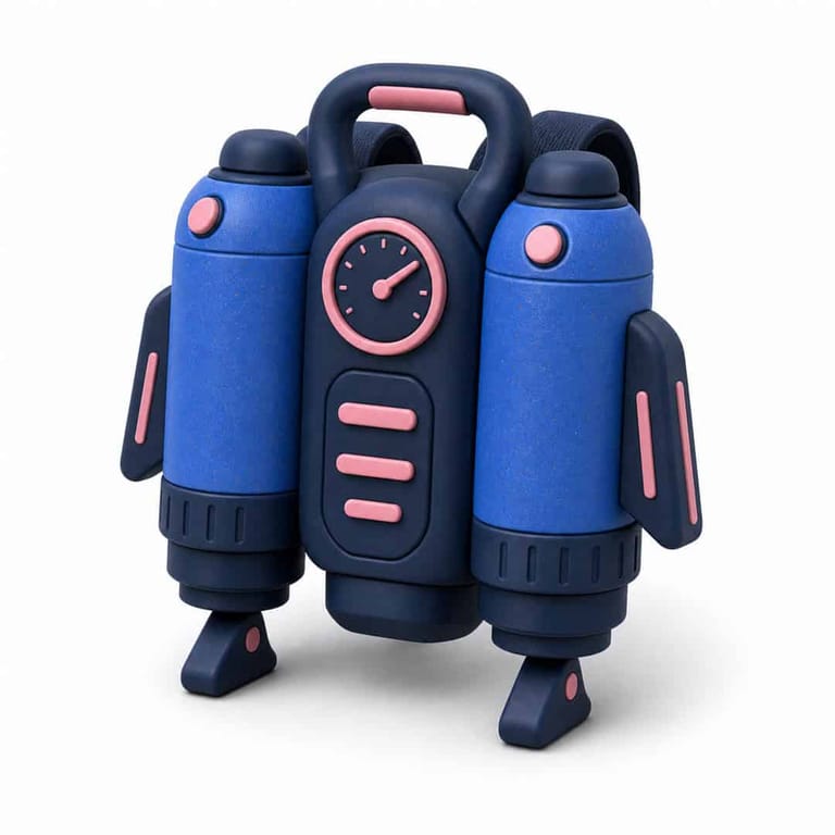 Blue and pink toy robot with clock face