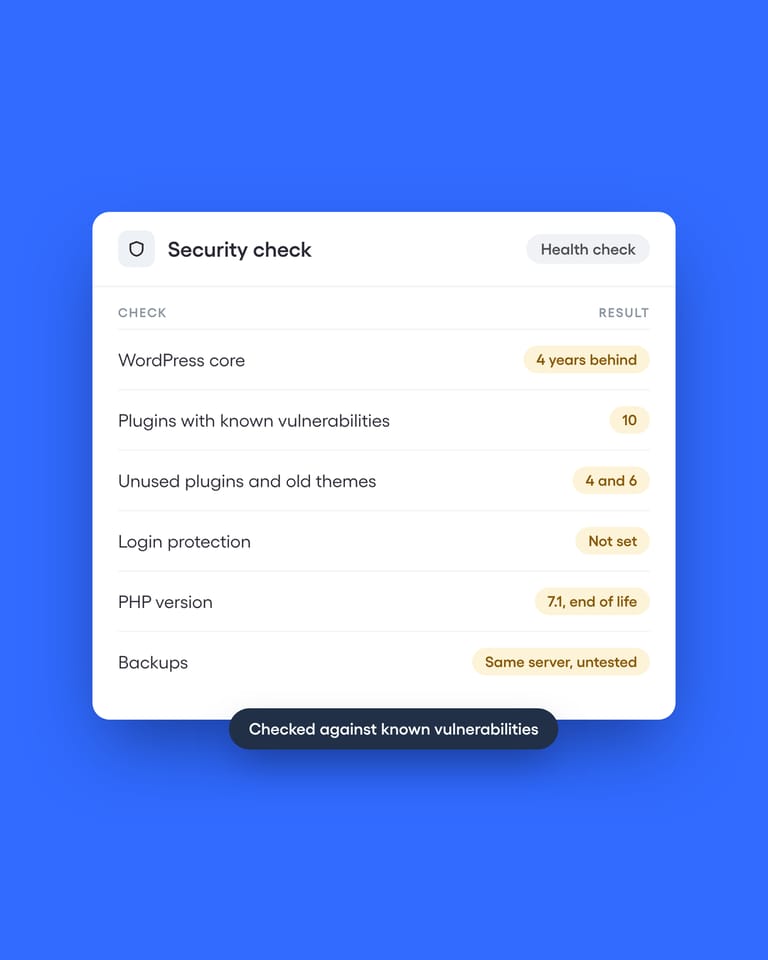 Security comes first