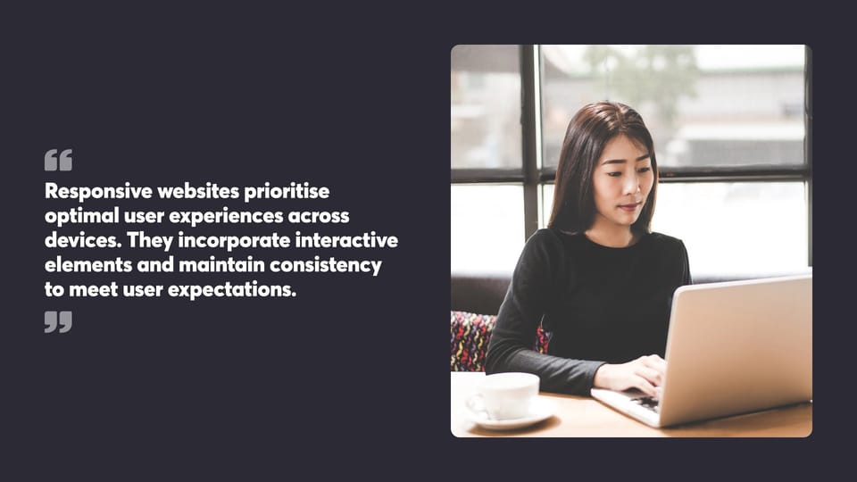 Woman using laptop in café, reading about web design