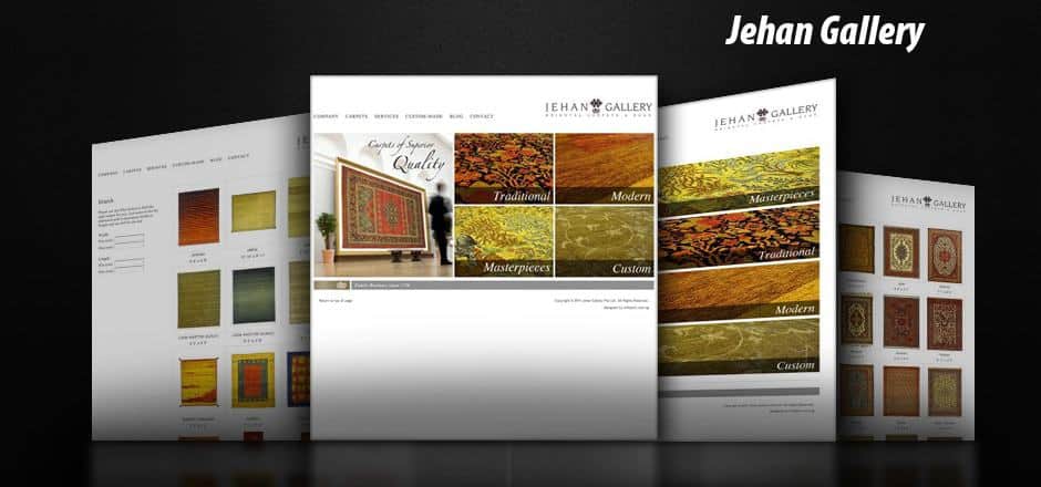 Jehan Gallery website cropped screenshot 940 x 440 pixels