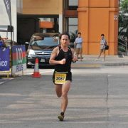 David Shum running a marathon race by himself
