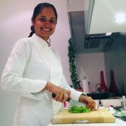 Shalu Asani cutting vegetables in a kitchen 300 x300 pixels