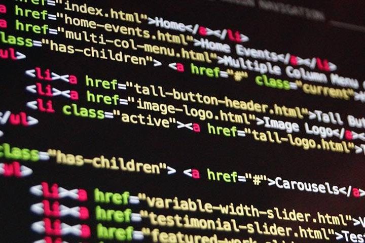 screenshot of html code
