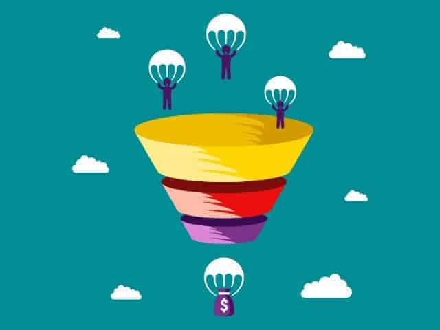 Sales funnel vector concept