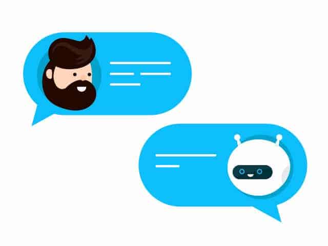 chatbot conversing with a customer