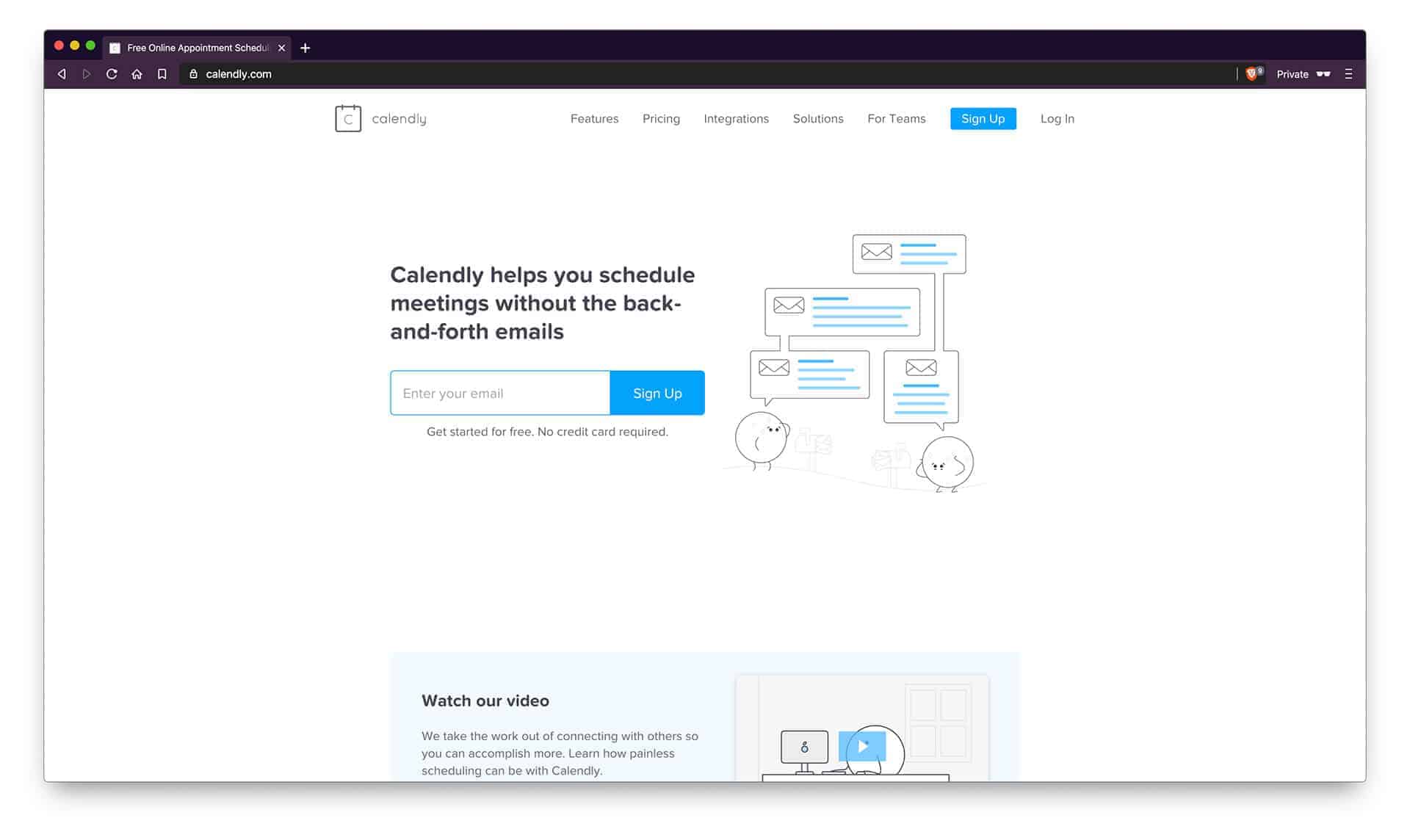 Calendly Homepage Screenshot | What Every Small Business Website Needs To Succeed Online