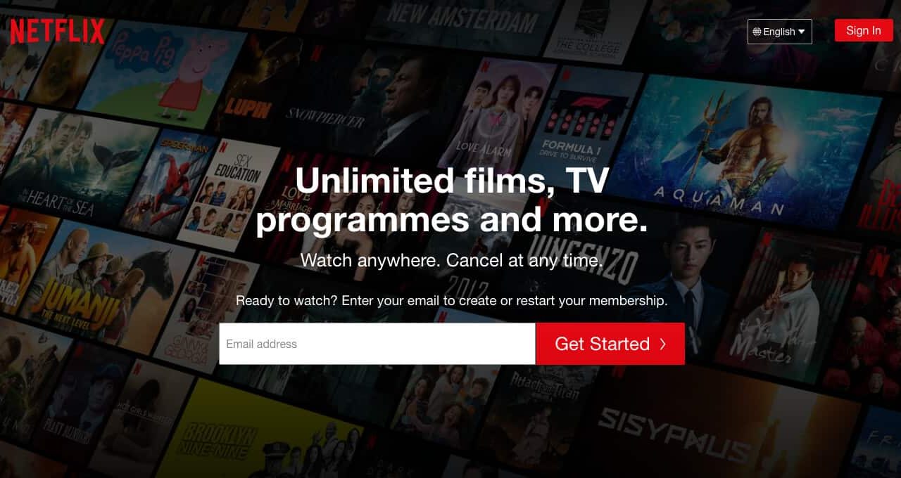 homepages that engage their visitors netflix