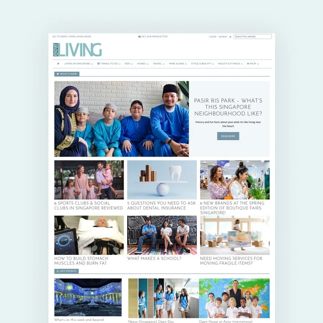 Portfolio website design for Expat Living