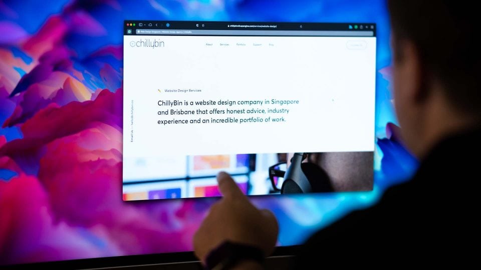 Person browsing bhillyBin website design company page