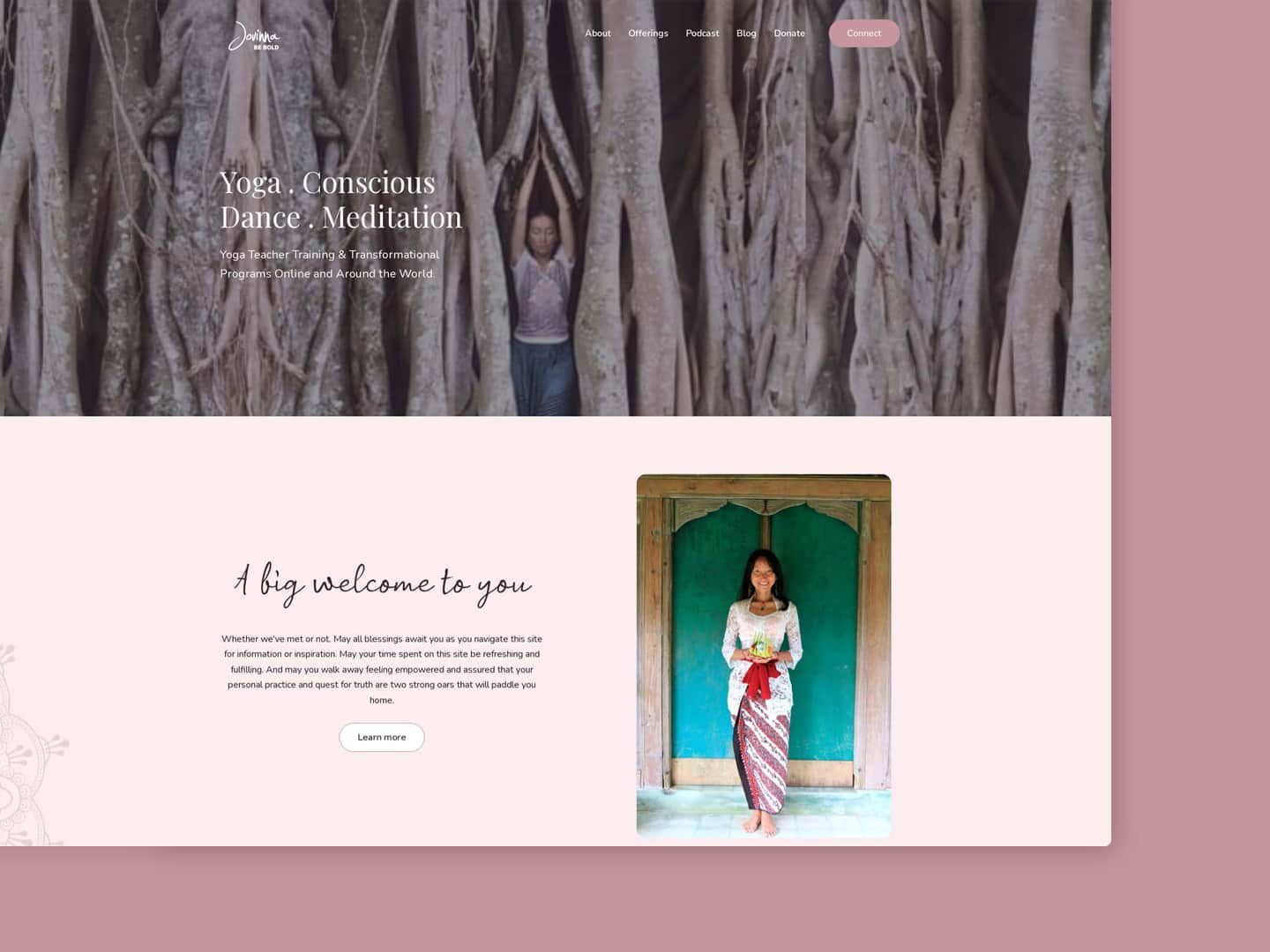 Portfolio website design for Jovinna