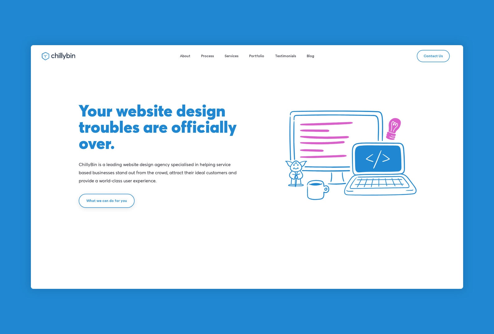 cb awwwards Chillybin above the fold homepage screenshot