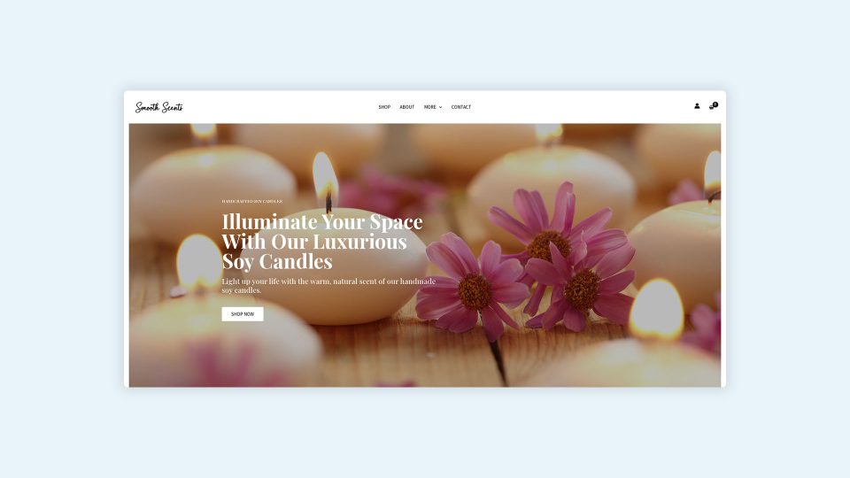 A templated website using WordPress for Smooth Scents