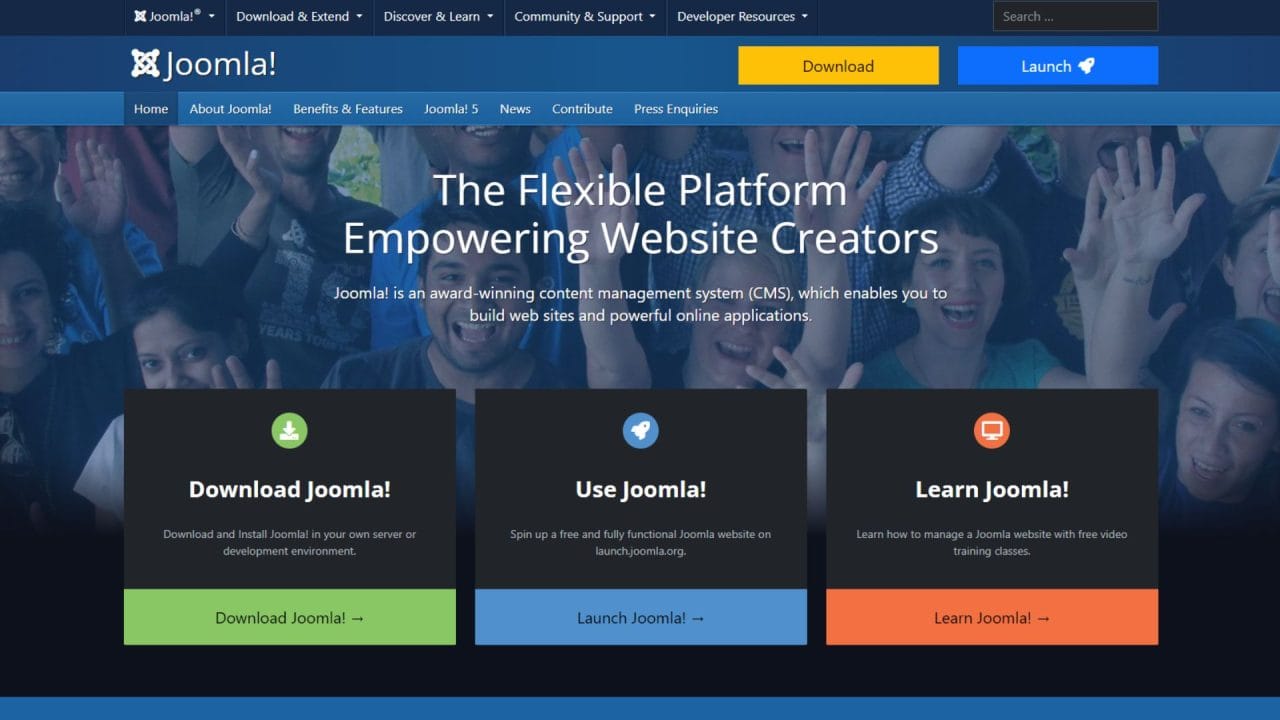 what is joomla who is joomla best for homepage screenshot